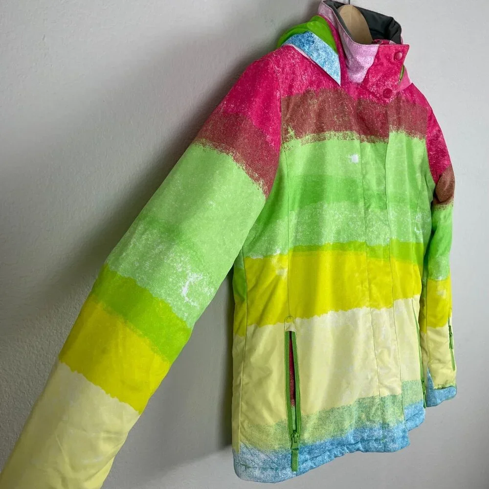 Roxy‎ Girls Size 14 Snowboard Ski Jacket With Hood Colorful Snow Coat